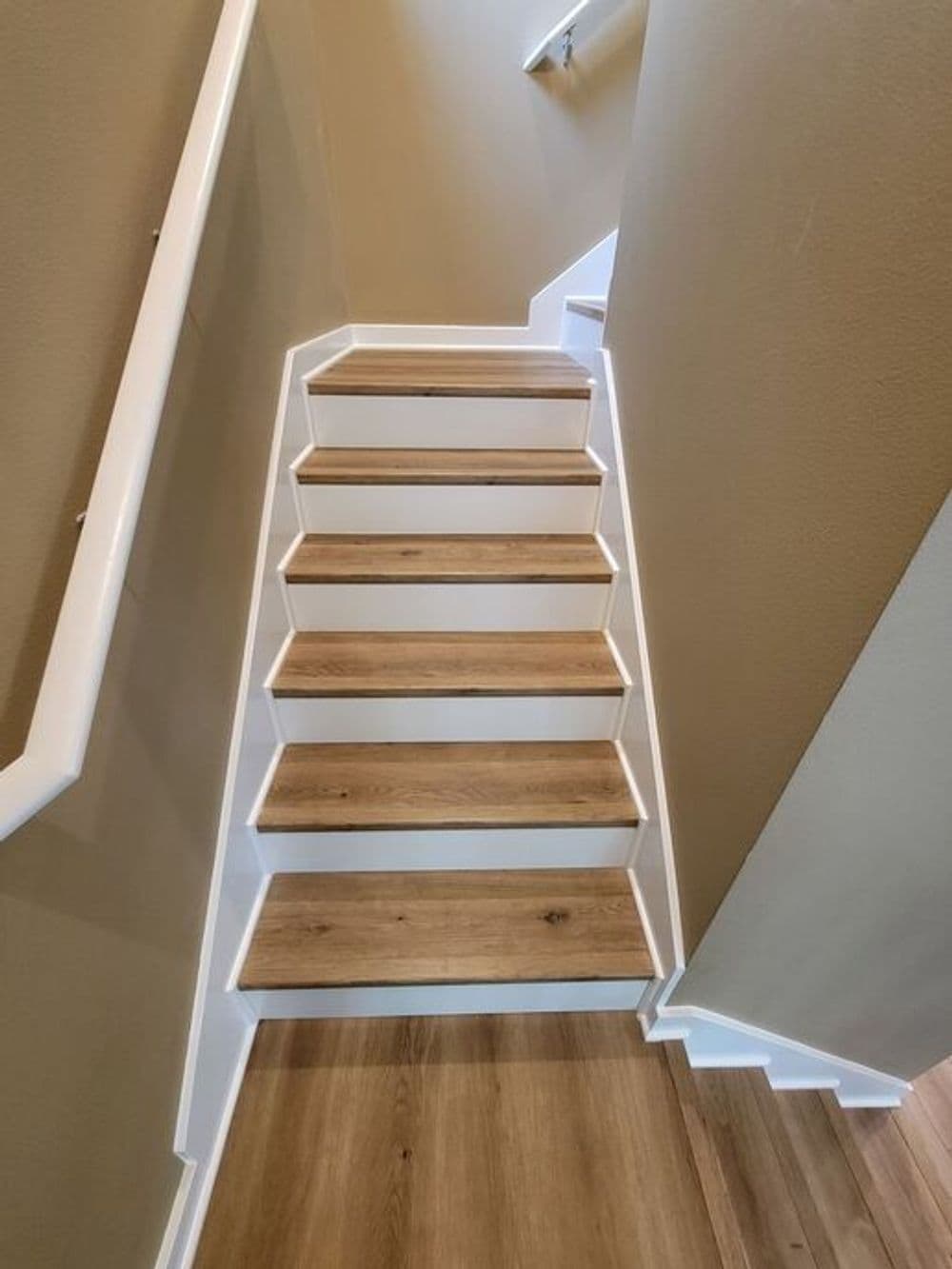 Carpet Removed, Hardwood Flooring Installed on Stairs image